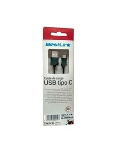 Cable de carga USB tipo C carga rápida de 2,4amp, color negro , 2 mt / BL-CH06002B