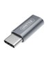 Adaptador USB tipo C a micro USB, cargador y sincronizador, material aluminio , puntas doradas / mod. Y-A027AGY