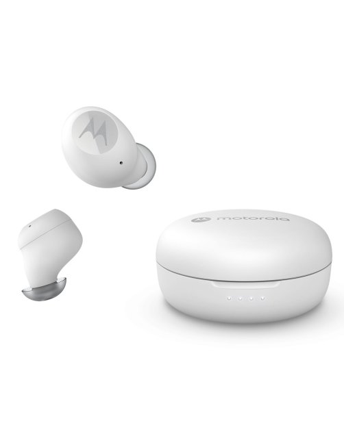 Audíofonos Motorola MotoBuds 150 IPX5 earbuds resistentes al agua, blanco 5055374710944