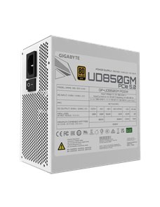 Fuente de poder Gigabyte UD850GM PG5W 850W, Gold 80+ Modular White GP-UD850GM PG5W