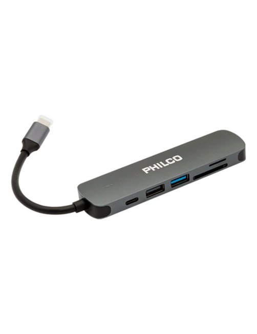 Adaptador múltiple Philco 6 en 1 hub USB-C, portable 29USB42179