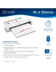 Brother DSmobile DS-640 - Escáner de alimentación en hoja - 215.9 x 1828.8 mm - 600 ppp x 600 ppp - USB 3.0