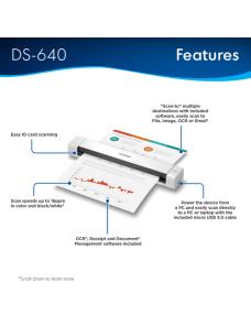 Brother DSmobile DS-640 - Escáner de alimentación en hoja - 215.9 x 1828.8 mm - 600 ppp x 600 ppp - USB 3.0