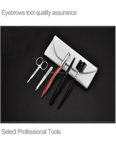 Herramientas portátiles de maquillaje de belleza de acero inoxidable (peine para cejas + tijeras para cejas + cuchillo para ce
