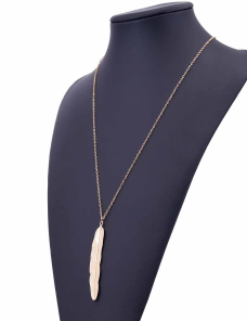 Collar-largo-vintage-Joyas-Collares-con-colgante-de-plumas-simples-Oro-TBD0195516801A