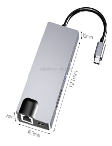 HW-TC12-8-en-1-Tipo-C-USB-C-Adaptador-de-HUB-de-extension-multifuncional-Lector-de-tarjetas-de-concentrador-HDMI-Vga-Tarjeta-de-