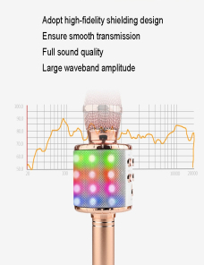 WS-858L Luz LED Intermitente Micrófono de capacitancia inalámbrico Viene con Audio Teléfono móvil Bluetoon Micrófono en vi