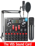 V8S Tarjeta de sonido Teléfono móvil Computadora Anchor Live K Song Recording Micrófono, Especificación: V8S + Black Bet BM