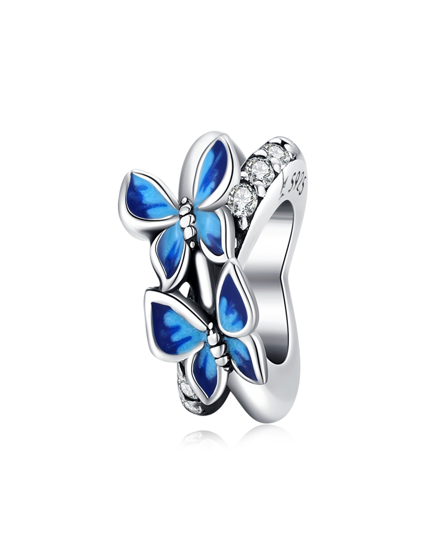 S925 cuentas de mariposas voladoras de plata esterlina DIY pulsera collar  accesorios