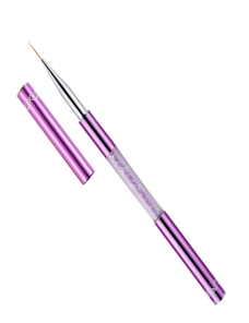 2 PCS Nail Art Dibujo de dibujo Púrpura Barra de perforación Pintura de color Pincel de uñas Stripe con cubierta de pluma, E