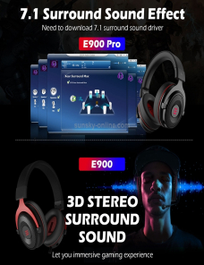 Eksa E900 Standard 3D Surround Gaming Controlado por cable Montado por cable USB Auriculares para juegos luminosa con micrófon