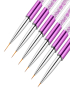 2 PCS Nail Art Draw Drawing Pen Purple Barra de brocas Pintura de color Pincel de uñas Stripe con cubierta de pluma, Especific