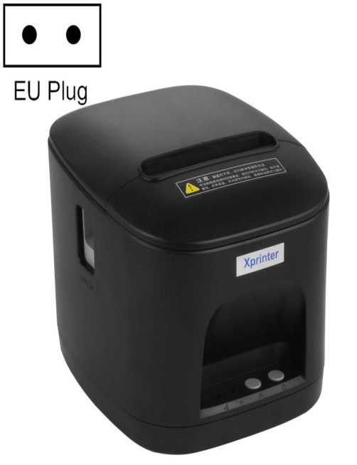 Xprinter XP-T80 Impresora térmica de recibos de lista rápida portátil de 72 mm, estilo: puerto USB + LAN (enchufe de la UE)