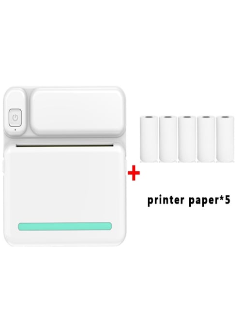 C19 200DPI Impresora de tareas para estudiantes Impresora de bolsillo sin tinta Bluetooth Papel de impresora azul x 5