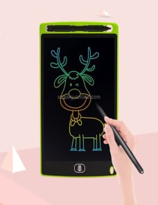 Tablero de escritura LCD de 8.5 pulgadas para niños, tablero de escritura de graffiti, estilo: colorido, color del marco: verd