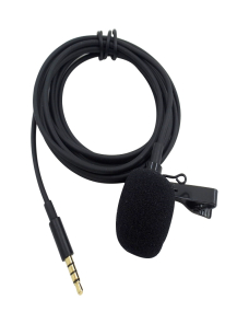 ZS0154-Grabacion-Clip-on-Collar-Tie-Telefono-movil-Lavalier-Microfono-Longitud-del-cable-25-m-Negro-IP6D1156B