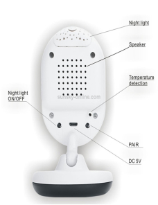 BM-SP820 2.4 pulgadas LCD 2.4GHz Cámara de vigilancia inalámbrica Monitor de bebé con visión nocturna LED de 7 infrarrojos,