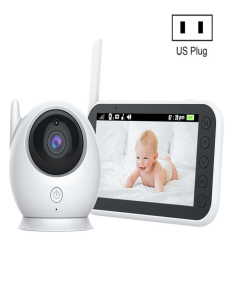 ABM100 Cámara de seguridad de 360 grados con monitor de bebé de visión nocturna en color de video inalámbrico de 4.3 pulgad
