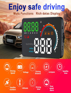Q5 GPS Sistema de seguridad con pantalla frontal de 4 pulgadas montado en el vehículo, compatible con velocidad de carrera, di
