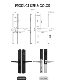 Cerradura de puerta de hotel Tarjeta magnética IC Cerraduras de tarjeta de proximidad electrónica inteligente (negro mate)