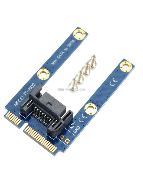 Mini-PCI-E-mSATA-SSD-a-SATA-Tarjeta-adaptadora-de-extension-MPCIe-de-7-pines-azul-PC0181L