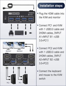 KC-KVM202AS-4K-60HZ-USB30-HDMI-Conmutador-KVM-de-doble-pantalla-compatible-con-pantalla-de-bloqueo-analogica-EDID-PC3091
