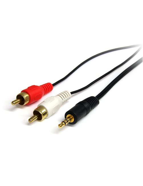 Cable de 1 8m Audio 3 5mm a 2x RCA Macho - Imagen 1