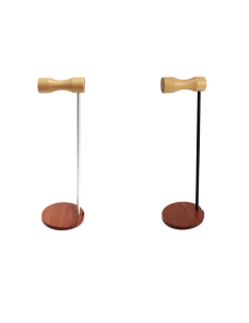 Barra de metal creativa Soporte de exhibición de soporte para auriculares montado en la cabeza de madera, Color: Barra de meta