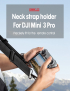 StarTrc Waterproof Foam anti-perdición anti-caída de correa para correa de cuello para el control remoto DJI Mini 3 Pro (negr