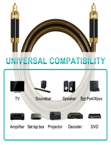EMK GM/A8.0 Amplificador de cable de audio de fibra óptica digital Línea de fiebre chapada en oro de audio, longitud: 20 m (c