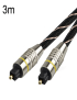 Cable de fibra óptica de audio digital de alta definición con interfaz SPDIF EMK HB/A6.0, longitud: 3 m (neto blanco y negro)