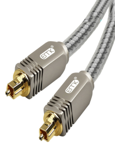 Cable de fibra óptica digital de audio EMK YL/B Cable de conexión de audio cuadrado a cuadrado, longitud: 2 m (gris transpare