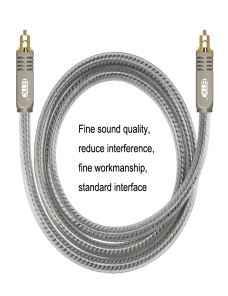 Cable de fibra óptica digital de audio EMK YL/B Cable de conexión de audio cuadrado a cuadrado, longitud: 1,5 m (gris transpa