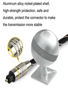 EMK HB/A6.0 Interfaz SPDIF Cable de fibra óptica de audio digital de alta definición, longitud: 10 m (neto blanco y negro)