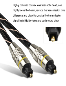 Cable de fibra óptica de audio digital de alta definición con interfaz SPDIF EMK HB/A6.0, longitud: 2 m (neto blanco y negro)