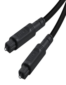 15m EMK OD4.0mm Puerto cuadrado a puerto cuadrado Cable de conexión de fibra óptica de altavoz de audio digital (negro)