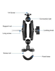PULUZ-Motorcycle-Handlebar-Fixed-Mount-U-Bolt-Base-Holder-for-GoPro-and-Other-Action-CamerasBlack-PU701B