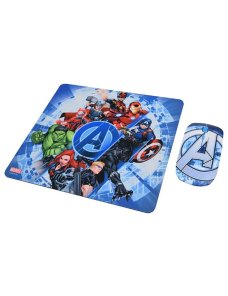 76443n-noc kit mouse inalambrico y mouse pad avengers 2