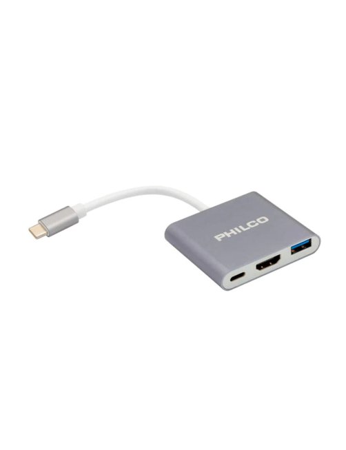 Hub Tipo-C a HDMI + USB 3.0, 3 en 1 Philco