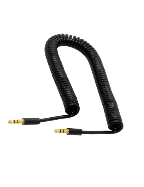 Cable auxiliar 3.5 mm 1.8m espiral negro
