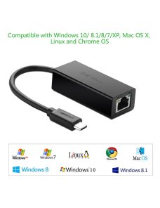 Ugreen adaptador USB-C Type C to RJ45 Ethernet Lan Network Adapter 10/100 Mbps