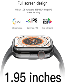 Yesido IO18 Reloj inteligente a prueba de agua IP68 de 1,95 pulgadas, compatible con monitoreo de frecuencia cardíaca / oxíge
