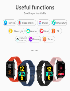 Q9 Pro 1.7 pulgadas TFT HD Smart Watch, soporte de monitoreo de temperatura corporal/monitoreo de la frecuencia cardíaca (negr