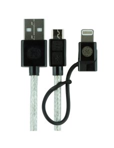 Cable 2 En 1 Micro USB Adaptador Lightning 0.80mt General Electric
