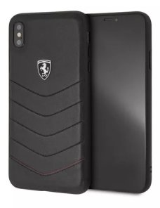 Carcasa book Ferrari FEHQUFL Galaxy S9, cuero genuino negro