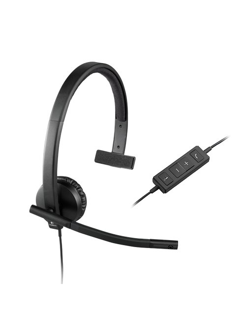 Logitech USB Headset H570e - Auricular - en oreja - cableado - Imagen 1