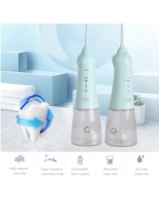 Limpiador de dientes portátil con hilo dental IPX8, irrigador oral eléctrico a prueba de agua, capacidad: 300 ml