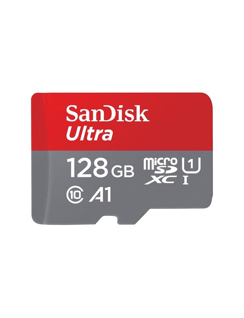 SanDisk Ultra - Tarjeta de memoria flash (adaptador microSDXC a SD Incluido) - 128 GB - A1 / UHS-I U1 / Class10 - microSDXC UHS-