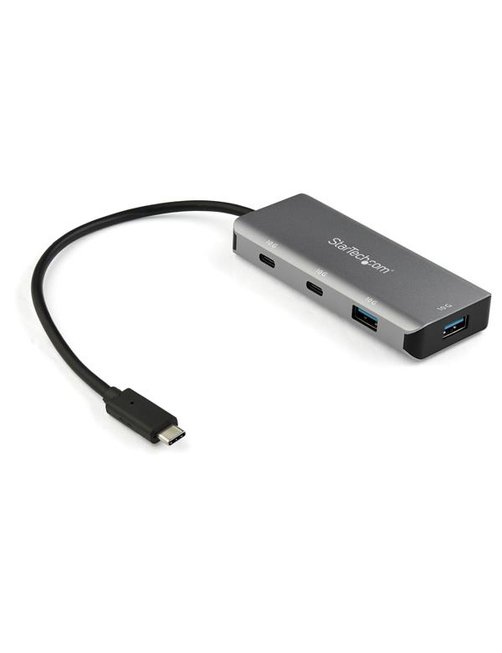 StarTech.com Adaptador Hub USB-C de 4 Puertos 2x USB-A & 2x USBB-C - Cable Anfitrión Integrado con 25cm de Extensión - 10Gbps (H
