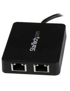 StarTech.com Adaptador de Red USB-C con Dos Puertos Ethernet Gigabit y Puerto Adicional USB (Type-A) - Tarjeta de Red Externa - 